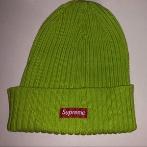 Supreme SS19 Overdyed Beanie in Lime